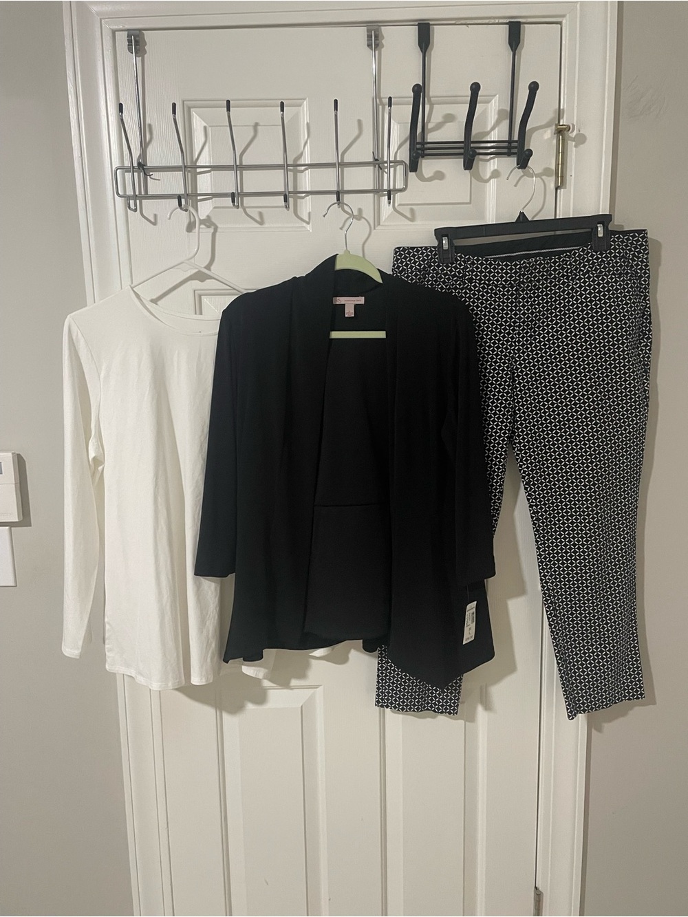 Black Open-Front Blazer lg Ana pants sz l2  top  j Jill large